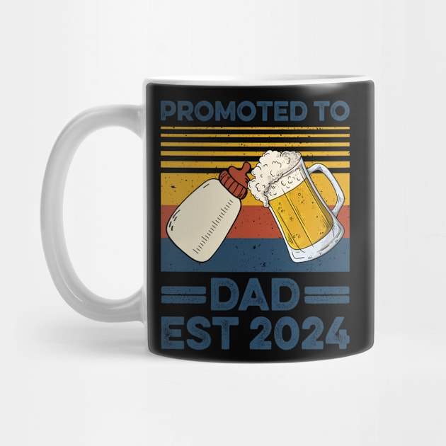 Promoted to Dad Est 2024 New Dad new Baby Gift For Men Father's Day by Los San Der